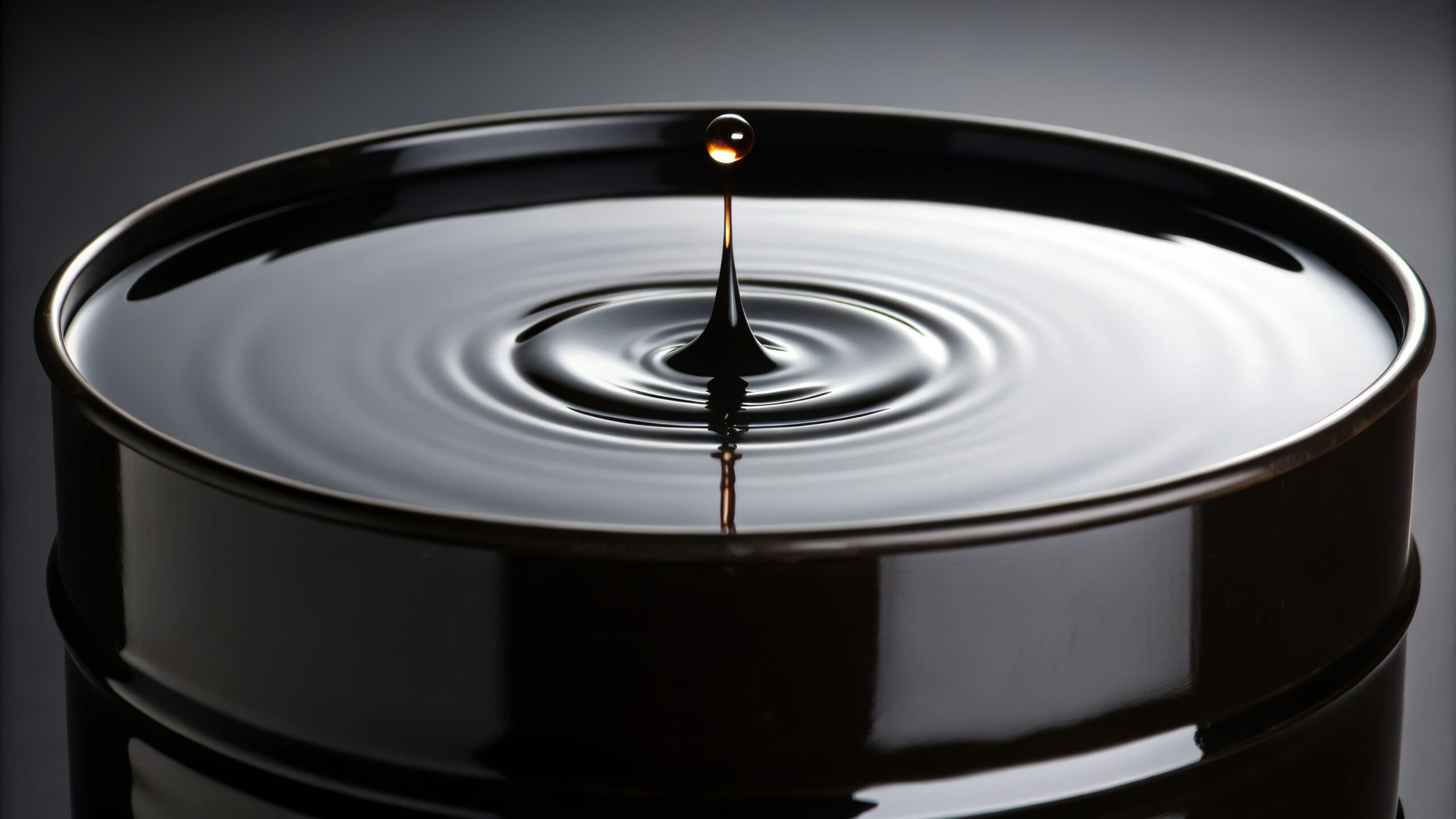 Simplicity in motion crude oil drop impact industrial setting aesthetic photography balanced environment close-up view